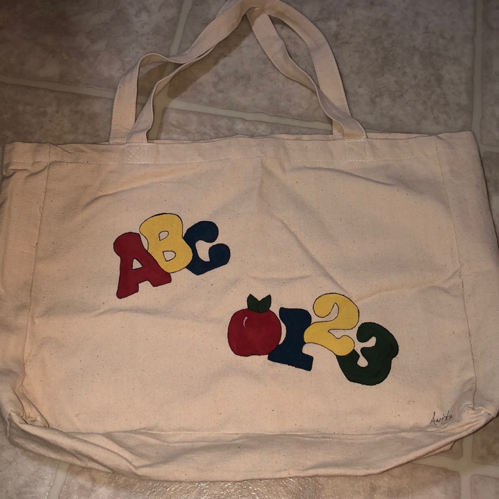 🌸 Teacher canvas bag